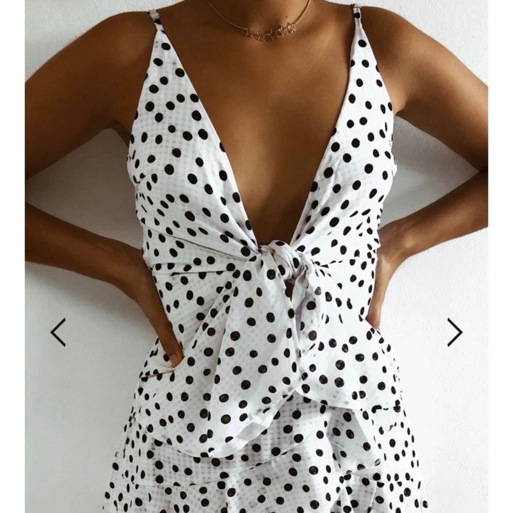 RUNAWAY the label polka dot wrap top